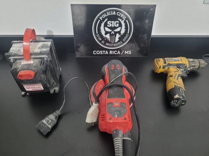 Polícia Civil recupera ferramentas furtadas em construção e identifica autor do crime em Costa Rica