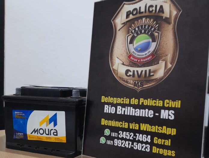 Polícia Civil identifica receptador e recupera bateria furtada de empresa em Rio Brilhante
