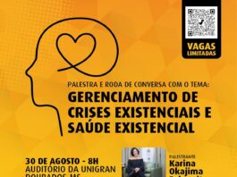 Palestra em Dourados abordará saúde mental e gerenciamento de crises existenciais