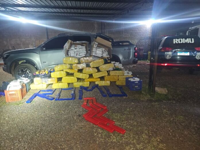 Denúncia leva ROMU a encontrar caminhonete com 635 quilos de drogas no Lageado