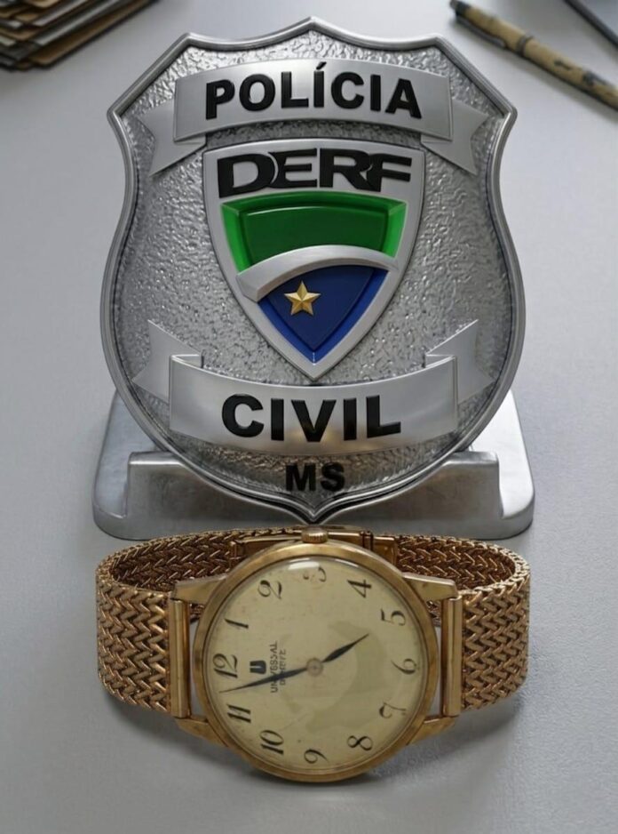 Polícia Civil recupera relógio de ouro 18k e prende jardineiro por furto em residência em Campo Grande